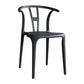 Contemporary Plastic Open Side Chair Stacking Study Room Dining Chair With Matte Finish Black Wishbone 1 Piece Clearhalo ' kitchen&dining_furn' 'Dining Chairs' 'Dining Tables & Seating' 'dining_chair' 'furn' 'furn_dining_chair' 'Furniture' 'furniture_dining_chair' 'Kitchen & Dining Furniture' 'kitchen' 3576253