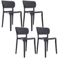 Contemporary Plastic Open Side Chair Stacking Study Room Dining Chair With Matte Finish Black Open 4 Piece Set Clearhalo ' kitchen&dining_furn' 'Dining Chairs' 'Dining Tables & Seating' 'dining_chair' 'furn' 'furn_dining_chair' 'Furniture' 'furniture_dining_chair' 'Kitchen & Dining Furniture' 'kitchen' 3576264