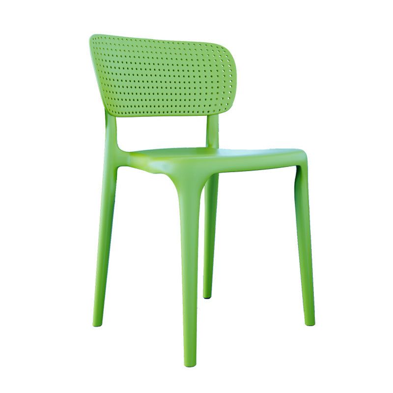 Contemporary Plastic Open Side Chair Stacking Study Room Dining Chair With Matte Finish Green Open 1 Piece Clearhalo ' kitchen&dining_furn' 'Dining Chairs' 'Dining Tables & Seating' 'dining_chair' 'furn' 'furn_dining_chair' 'Furniture' 'furniture_dining_chair' 'Kitchen & Dining Furniture' 'kitchen' 3576265