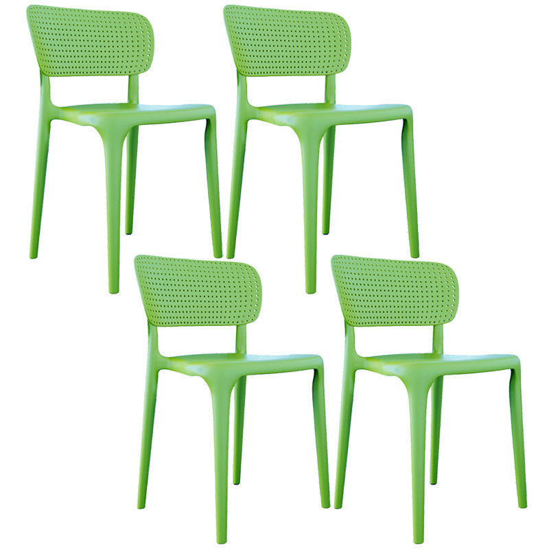Contemporary Plastic Open Side Chair Stacking Study Room Dining Chair With Matte Finish Green Open 4 Piece Set Clearhalo ' kitchen&dining_furn' 'Dining Chairs' 'Dining Tables & Seating' 'dining_chair' 'furn' 'furn_dining_chair' 'Furniture' 'furniture_dining_chair' 'Kitchen & Dining Furniture' 'kitchen' 3576267