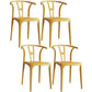 Contemporary Plastic Open Side Chair Stacking Study Room Dining Chair With Matte Finish Yellow Wishbone 4 Piece Set Clearhalo ' kitchen&dining_furn' 'Dining Chairs' 'Dining Tables & Seating' 'dining_chair' 'furn' 'furn_dining_chair' 'Furniture' 'furniture_dining_chair' 'Kitchen & Dining Furniture' 'kitchen' 3576270