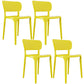 Contemporary Plastic Open Side Chair Stacking Study Room Dining Chair With Matte Finish Yellow Open 4 Piece Set Clearhalo ' kitchen&dining_furn' 'Dining Chairs' 'Dining Tables & Seating' 'dining_chair' 'furn' 'furn_dining_chair' 'Furniture' 'furniture_dining_chair' 'Kitchen & Dining Furniture' 'kitchen' 3576273