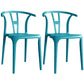 Contemporary Plastic Open Side Chair Stacking Study Room Dining Chair With Matte Finish Blue Wishbone 2 Piece Set Clearhalo ' kitchen&dining_furn' 'Dining Chairs' 'Dining Tables & Seating' 'dining_chair' 'furn' 'furn_dining_chair' 'Furniture' 'furniture_dining_chair' 'Kitchen & Dining Furniture' 'kitchen' 3576275