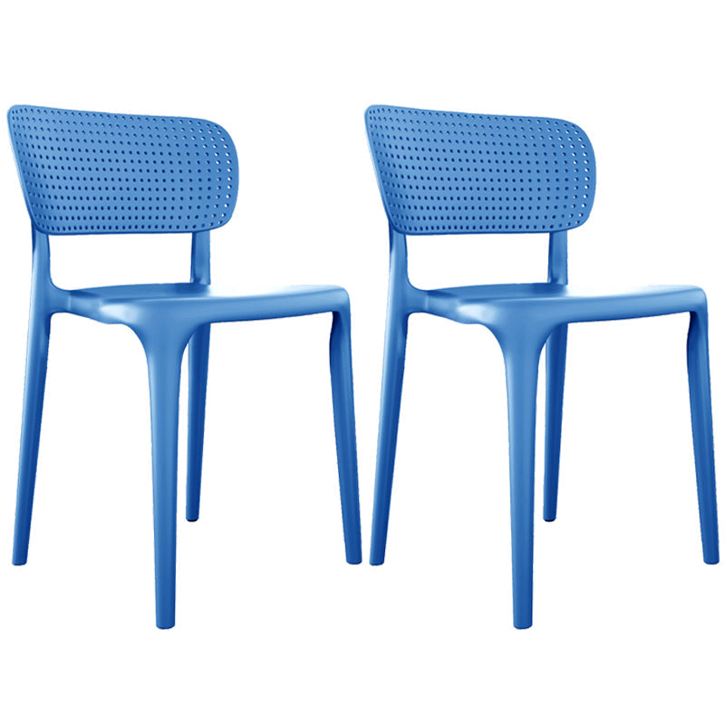 Contemporary Plastic Open Side Chair Stacking Study Room Dining Chair With Matte Finish Blue Open 2 Piece Set Clearhalo ' kitchen&dining_furn' 'Dining Chairs' 'Dining Tables & Seating' 'dining_chair' 'furn' 'furn_dining_chair' 'Furniture' 'furniture_dining_chair' 'Kitchen & Dining Furniture' 'kitchen' 3576278