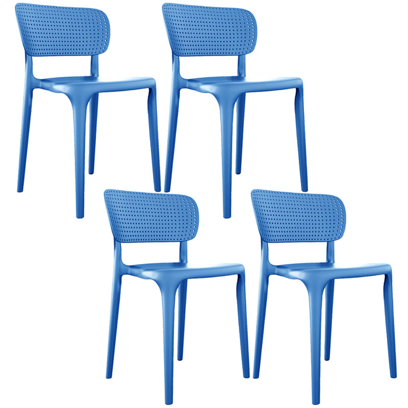 Contemporary Plastic Open Side Chair Stacking Study Room Dining Chair With Matte Finish Blue Open 4 Piece Set Clearhalo ' kitchen&dining_furn' 'Dining Chairs' 'Dining Tables & Seating' 'dining_chair' 'furn' 'furn_dining_chair' 'Furniture' 'furniture_dining_chair' 'Kitchen & Dining Furniture' 'kitchen' 3576279