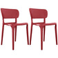 Contemporary Plastic Open Side Chair Stacking Study Room Dining Chair With Matte Finish Red Open 2 Piece Set Clearhalo ' kitchen&dining_furn' 'Dining Chairs' 'Dining Tables & Seating' 'dining_chair' 'furn' 'furn_dining_chair' 'Furniture' 'furniture_dining_chair' 'Kitchen & Dining Furniture' 'kitchen' 3576281