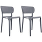 Contemporary Plastic Open Side Chair Stacking Study Room Dining Chair With Matte Finish Grey Open 2 Piece Set Clearhalo ' kitchen&dining_furn' 'Dining Chairs' 'Dining Tables & Seating' 'dining_chair' 'furn' 'furn_dining_chair' 'Furniture' 'furniture_dining_chair' 'Kitchen & Dining Furniture' 'kitchen' 3576284