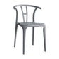 Contemporary Plastic Open Side Chair Stacking Study Room Dining Chair With Matte Finish Grey Wishbone 1 Piece Clearhalo ' kitchen&dining_furn' 'Dining Chairs' 'Dining Tables & Seating' 'dining_chair' 'furn' 'furn_dining_chair' 'Furniture' 'furniture_dining_chair' 'Kitchen & Dining Furniture' 'kitchen' 3576286