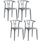 Contemporary Plastic Open Side Chair Stacking Study Room Dining Chair With Matte Finish Grey Wishbone 4 Piece Set Clearhalo ' kitchen&dining_furn' 'Dining Chairs' 'Dining Tables & Seating' 'dining_chair' 'furn' 'furn_dining_chair' 'Furniture' 'furniture_dining_chair' 'Kitchen & Dining Furniture' 'kitchen' 3576288