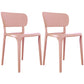 Contemporary Plastic Open Side Chair Stacking Study Room Dining Chair With Matte Finish Pink Open 2 Piece Set Clearhalo ' kitchen&dining_furn' 'Dining Chairs' 'Dining Tables & Seating' 'dining_chair' 'furn' 'furn_dining_chair' 'Furniture' 'furniture_dining_chair' 'Kitchen & Dining Furniture' 'kitchen' 3576290