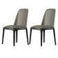 Nordic Style Side Solid Dining Room Chair Leather Parsons Chair for Home Use Smoke Gray 2 Piece Set Clearhalo ' kitchen&dining_furn' 'Dining Chairs' 'Dining Tables & Seating' 'dining_chair' 'furn' 'furn_dining_chair' 'Furniture' 'furniture_dining_chair' 'Kitchen & Dining Furniture' 'kitchen' 3576293