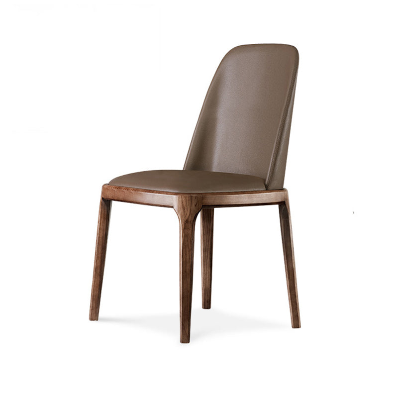 Nordic Style Side Solid Dining Room Chair Leather Parsons Chair for Home Use Coffee 1 Piece Clearhalo ' kitchen&dining_furn' 'Dining Chairs' 'Dining Tables & Seating' 'dining_chair' 'furn' 'furn_dining_chair' 'Furniture' 'furniture_dining_chair' 'Kitchen & Dining Furniture' 'kitchen' 3576303