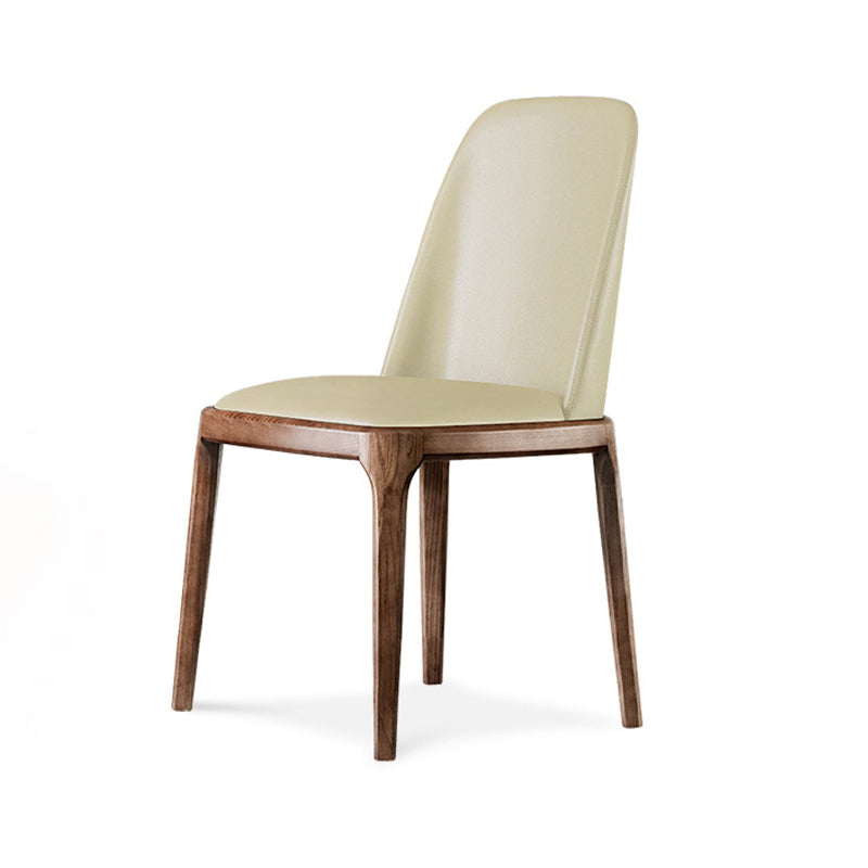 Nordic Style Side Solid Dining Room Chair Leather Parsons Chair for Home Use Beige 1 Piece Clearhalo ' kitchen&dining_furn' 'Dining Chairs' 'Dining Tables & Seating' 'dining_chair' 'furn' 'furn_dining_chair' 'Furniture' 'furniture_dining_chair' 'Kitchen & Dining Furniture' 'kitchen' 3576306