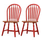 Solid Wood Traditional Dining Room Chair Matte Finish Windsor Back Side Chair Red 2 Piece Set Clearhalo ' kitchen&dining_furn' 'Dining Chairs' 'Dining Tables & Seating' 'dining_chair' 'furn' 'furn_dining_chair' 'Furniture' 'furniture_dining_chair' 'Kitchen & Dining Furniture' 'kitchen' 3576319