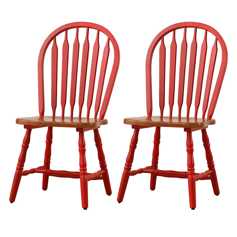 Solid Wood Traditional Dining Room Chair Matte Finish Windsor Back Side Chair Red 2 Piece Set Clearhalo ' kitchen&dining_furn' 'Dining Chairs' 'Dining Tables & Seating' 'dining_chair' 'furn' 'furn_dining_chair' 'Furniture' 'furniture_dining_chair' 'Kitchen & Dining Furniture' 'kitchen' 3576319
