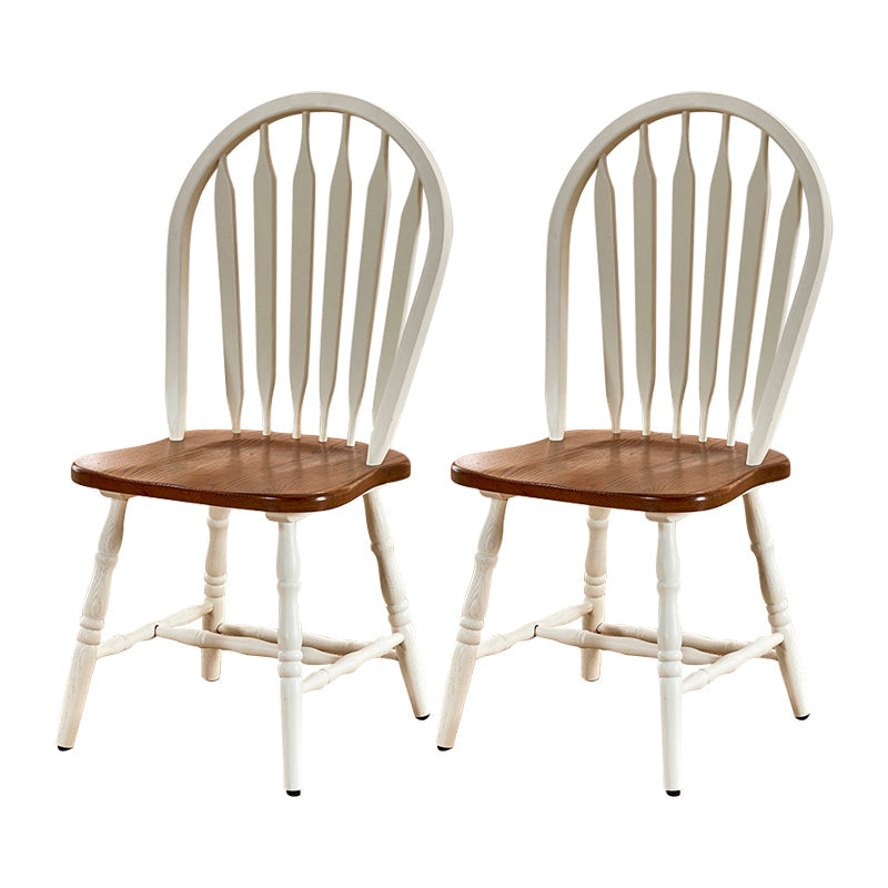 Solid Wood Traditional Dining Room Chair Matte Finish Windsor Back Side Chair Textured White 2 Piece Set Clearhalo ' kitchen&dining_furn' 'Dining Chairs' 'Dining Tables & Seating' 'dining_chair' 'furn' 'furn_dining_chair' 'Furniture' 'furniture_dining_chair' 'Kitchen & Dining Furniture' 'kitchen' 3576324