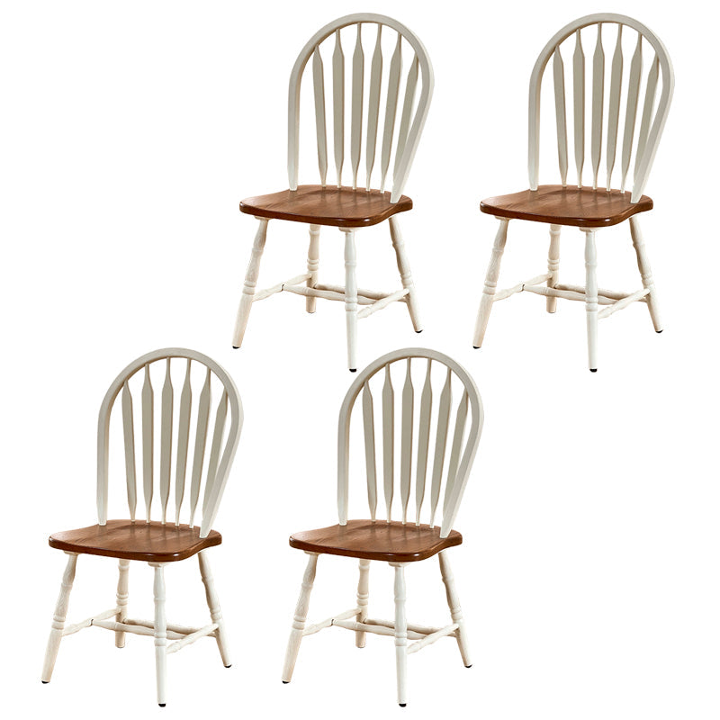 Solid Wood Traditional Dining Room Chair Matte Finish Windsor Back Side Chair Textured White 4 Piece Set Clearhalo ' kitchen&dining_furn' 'Dining Chairs' 'Dining Tables & Seating' 'dining_chair' 'furn' 'furn_dining_chair' 'Furniture' 'furniture_dining_chair' 'Kitchen & Dining Furniture' 'kitchen' 3576326