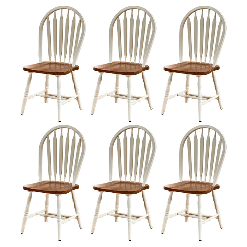 Solid Wood Traditional Dining Room Chair Matte Finish Windsor Back Side Chair Textured White 6 Piece Set Clearhalo ' kitchen&dining_furn' 'Dining Chairs' 'Dining Tables & Seating' 'dining_chair' 'furn' 'furn_dining_chair' 'Furniture' 'furniture_dining_chair' 'Kitchen & Dining Furniture' 'kitchen' 3576329
