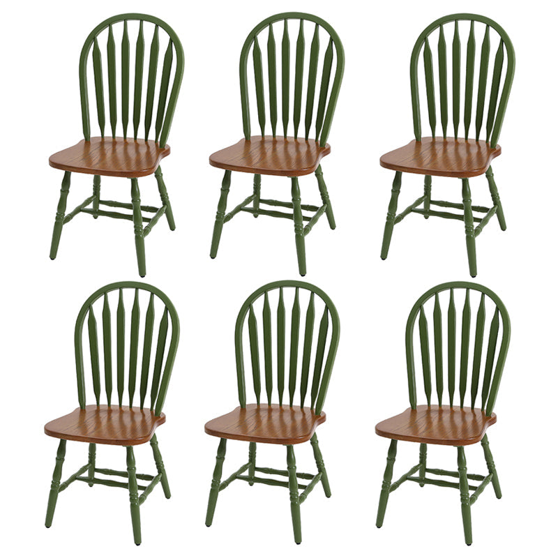 Solid Wood Traditional Dining Room Chair Matte Finish Windsor Back Side Chair Green 6 Piece Set Clearhalo ' kitchen&dining_furn' 'Dining Chairs' 'Dining Tables & Seating' 'dining_chair' 'furn' 'furn_dining_chair' 'Furniture' 'furniture_dining_chair' 'Kitchen & Dining Furniture' 'kitchen' 3576334