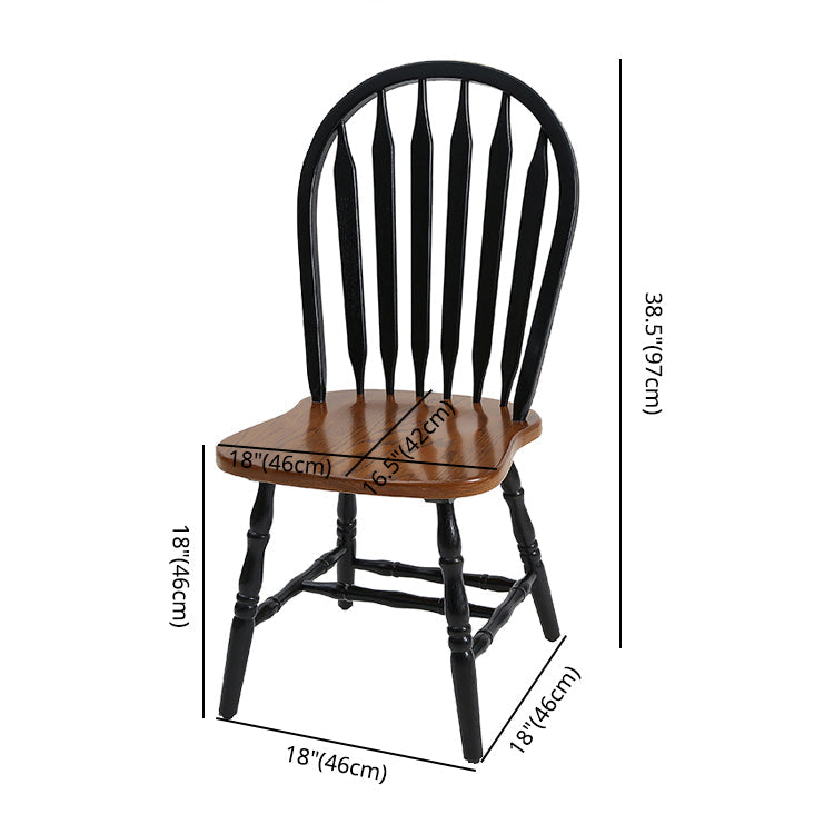 Solid Wood Traditional Dining Room Chair Matte Finish Windsor Back Side Chair Clearhalo ' kitchen&dining_furn' 'Dining Chairs' 'Dining Tables & Seating' 'dining_chair' 'furn' 'furn_dining_chair' 'Furniture' 'furniture_dining_chair' 'Kitchen & Dining Furniture' 'kitchen' 3576336