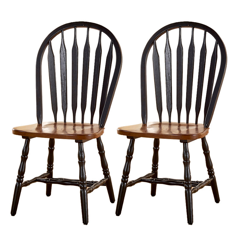 Solid Wood Traditional Dining Room Chair Matte Finish Windsor Back Side Chair Black 2 Piece Set Clearhalo ' kitchen&dining_furn' 'Dining Chairs' 'Dining Tables & Seating' 'dining_chair' 'furn' 'furn_dining_chair' 'Furniture' 'furniture_dining_chair' 'Kitchen & Dining Furniture' 'kitchen' 3576337