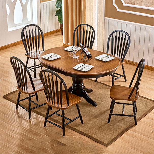 Solid Wood Traditional Dining Room Chair Matte Finish Windsor Back Side Chair Clearhalo ' kitchen&dining_furn' 'Dining Chairs' 'Dining Tables & Seating' 'dining_chair' 'furn' 'furn_dining_chair' 'Furniture' 'furniture_dining_chair' 'Kitchen & Dining Furniture' 'kitchen' 3576338