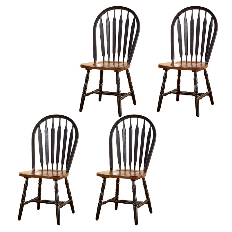 Solid Wood Traditional Dining Room Chair Matte Finish Windsor Back Side Chair Black 4 Piece Set Clearhalo ' kitchen&dining_furn' 'Dining Chairs' 'Dining Tables & Seating' 'dining_chair' 'furn' 'furn_dining_chair' 'Furniture' 'furniture_dining_chair' 'Kitchen & Dining Furniture' 'kitchen' 3576339