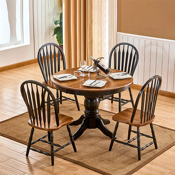 Solid Wood Traditional Dining Room Chair Matte Finish Windsor Back Side Chair Clearhalo ' kitchen&dining_furn' 'Dining Chairs' 'Dining Tables & Seating' 'dining_chair' 'furn' 'furn_dining_chair' 'Furniture' 'furniture_dining_chair' 'Kitchen & Dining Furniture' 'kitchen' 3576340