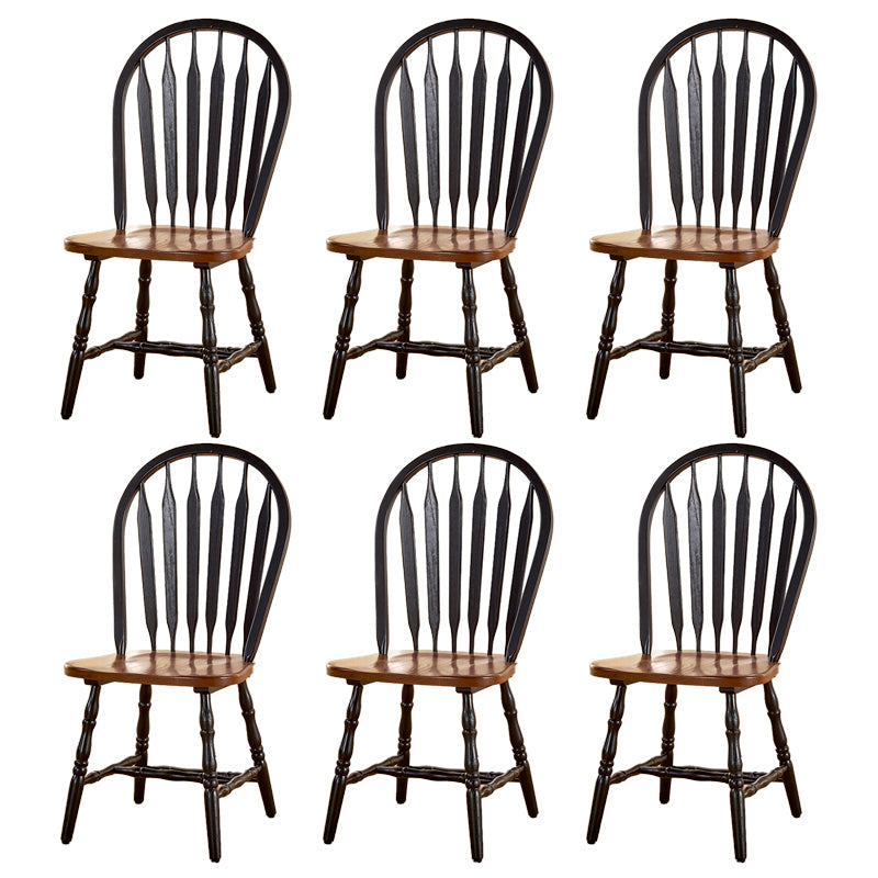 Solid Wood Traditional Dining Room Chair Matte Finish Windsor Back Side Chair Black 6 Piece Set Clearhalo ' kitchen&dining_furn' 'Dining Chairs' 'Dining Tables & Seating' 'dining_chair' 'furn' 'furn_dining_chair' 'Furniture' 'furniture_dining_chair' 'Kitchen & Dining Furniture' 'kitchen' 3576341