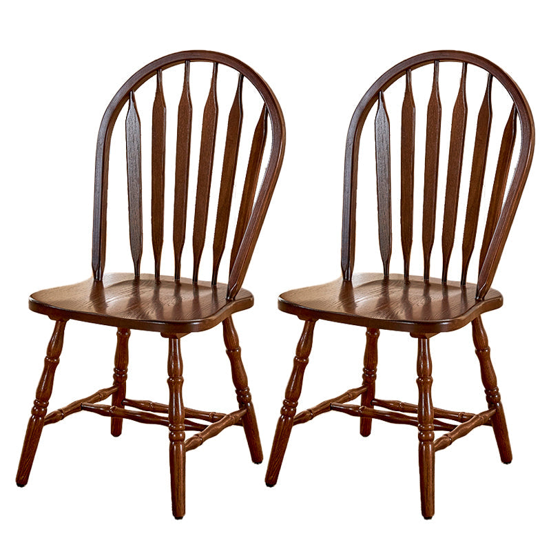Solid Wood Traditional Dining Room Chair Matte Finish Windsor Back Side Chair Dark Coffee 2 Piece Set Clearhalo ' kitchen&dining_furn' 'Dining Chairs' 'Dining Tables & Seating' 'dining_chair' 'furn' 'furn_dining_chair' 'Furniture' 'furniture_dining_chair' 'Kitchen & Dining Furniture' 'kitchen' 3576342