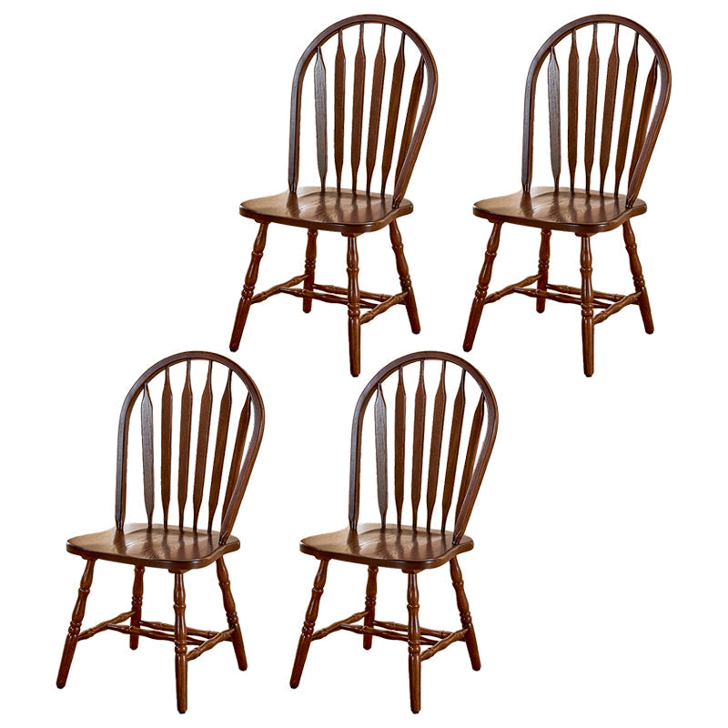 Solid Wood Traditional Dining Room Chair Matte Finish Windsor Back Side Chair Dark Coffee 4 Piece Set Clearhalo ' kitchen&dining_furn' 'Dining Chairs' 'Dining Tables & Seating' 'dining_chair' 'furn' 'furn_dining_chair' 'Furniture' 'furniture_dining_chair' 'Kitchen & Dining Furniture' 'kitchen' 3576343