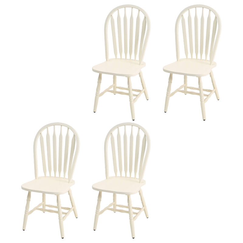 Solid Wood Traditional Dining Room Chair Matte Finish Windsor Back Side Chair White 4 Piece Set Clearhalo ' kitchen&dining_furn' 'Dining Chairs' 'Dining Tables & Seating' 'dining_chair' 'furn' 'furn_dining_chair' 'Furniture' 'furniture_dining_chair' 'Kitchen & Dining Furniture' 'kitchen' 3576346