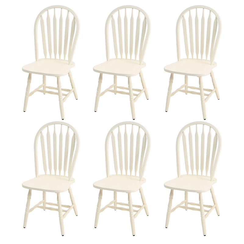 Solid Wood Traditional Dining Room Chair Matte Finish Windsor Back Side Chair White 6 Piece Set Clearhalo ' kitchen&dining_furn' 'Dining Chairs' 'Dining Tables & Seating' 'dining_chair' 'furn' 'furn_dining_chair' 'Furniture' 'furniture_dining_chair' 'Kitchen & Dining Furniture' 'kitchen' 3576347