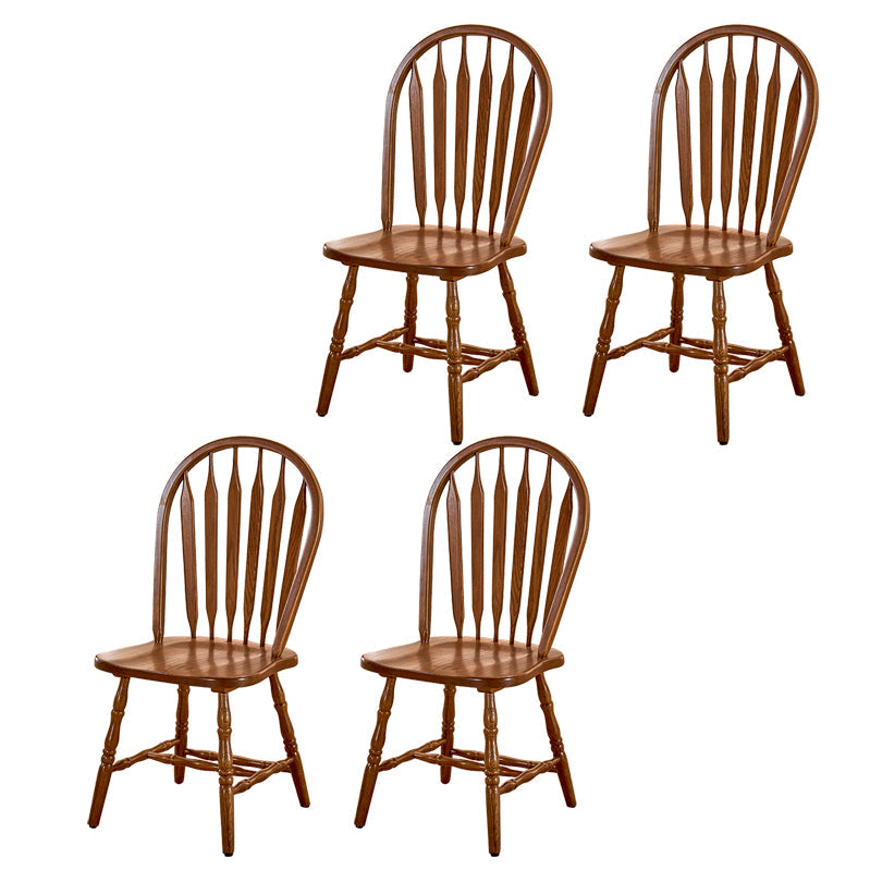 Solid Wood Traditional Dining Room Chair Matte Finish Windsor Back Side Chair Walnut 4 Piece Set Clearhalo ' kitchen&dining_furn' 'Dining Chairs' 'Dining Tables & Seating' 'dining_chair' 'furn' 'furn_dining_chair' 'Furniture' 'furniture_dining_chair' 'Kitchen & Dining Furniture' 'kitchen' 3576349