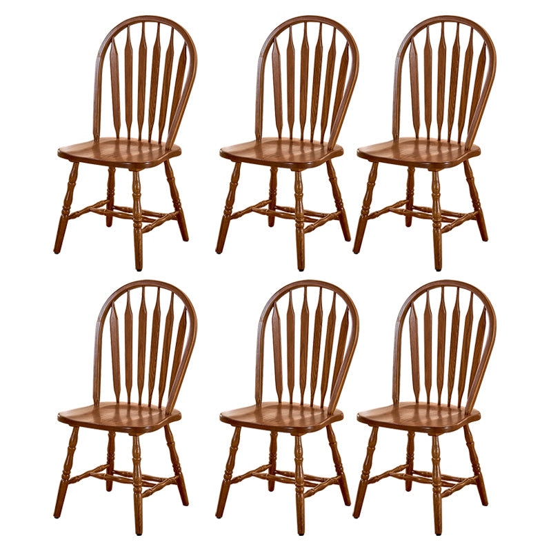 Solid Wood Traditional Dining Room Chair Matte Finish Windsor Back Side Chair Walnut 6 Piece Set Clearhalo ' kitchen&dining_furn' 'Dining Chairs' 'Dining Tables & Seating' 'dining_chair' 'furn' 'furn_dining_chair' 'Furniture' 'furniture_dining_chair' 'Kitchen & Dining Furniture' 'kitchen' 3576350