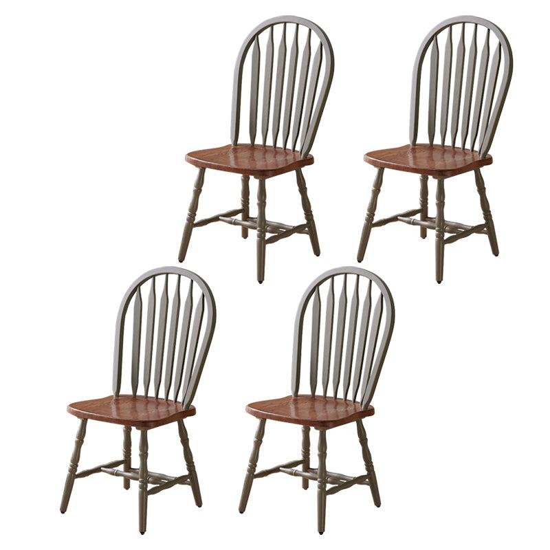 Solid Wood Traditional Dining Room Chair Matte Finish Windsor Back Side Chair Grey 4 Piece Set Clearhalo ' kitchen&dining_furn' 'Dining Chairs' 'Dining Tables & Seating' 'dining_chair' 'furn' 'furn_dining_chair' 'Furniture' 'furniture_dining_chair' 'Kitchen & Dining Furniture' 'kitchen' 3576352