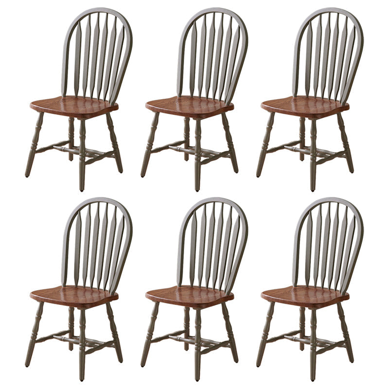 Solid Wood Traditional Dining Room Chair Matte Finish Windsor Back Side Chair Grey 6 Piece Set Clearhalo ' kitchen&dining_furn' 'Dining Chairs' 'Dining Tables & Seating' 'dining_chair' 'furn' 'furn_dining_chair' 'Furniture' 'furniture_dining_chair' 'Kitchen & Dining Furniture' 'kitchen' 3576353