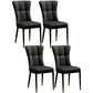 Modern Leather Armless Dining Chairs Upholstered Side Chairs with Metal Legs Black 4 Piece Set Clearhalo ' kitchen&dining_furn' 'Dining Chairs' 'Dining Tables & Seating' 'dining_chair' 'furn' 'furn_dining_chair' 'Furniture' 'furniture_dining_chair' 'Kitchen & Dining Furniture' 'kitchen' 3576360
