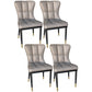 Modern Leather Armless Dining Chairs Upholstered Side Chairs with Metal Legs Dark Gray 4 Piece Set Clearhalo ' kitchen&dining_furn' 'Dining Chairs' 'Dining Tables & Seating' 'dining_chair' 'furn' 'furn_dining_chair' 'Furniture' 'furniture_dining_chair' 'Kitchen & Dining Furniture' 'kitchen' 3576369
