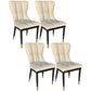 Modern Leather Armless Dining Chairs Upholstered Side Chairs with Metal Legs White 4 Piece Set Clearhalo ' kitchen&dining_furn' 'Dining Chairs' 'Dining Tables & Seating' 'dining_chair' 'furn' 'furn_dining_chair' 'Furniture' 'furniture_dining_chair' 'Kitchen & Dining Furniture' 'kitchen' 3576373
