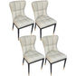 Modern Leather Armless Dining Chairs Upholstered Side Chairs with Metal Legs Cream Gray 4 Piece Set Clearhalo ' kitchen&dining_furn' 'Dining Chairs' 'Dining Tables & Seating' 'dining_chair' 'furn' 'furn_dining_chair' 'Furniture' 'furniture_dining_chair' 'Kitchen & Dining Furniture' 'kitchen' 3576377