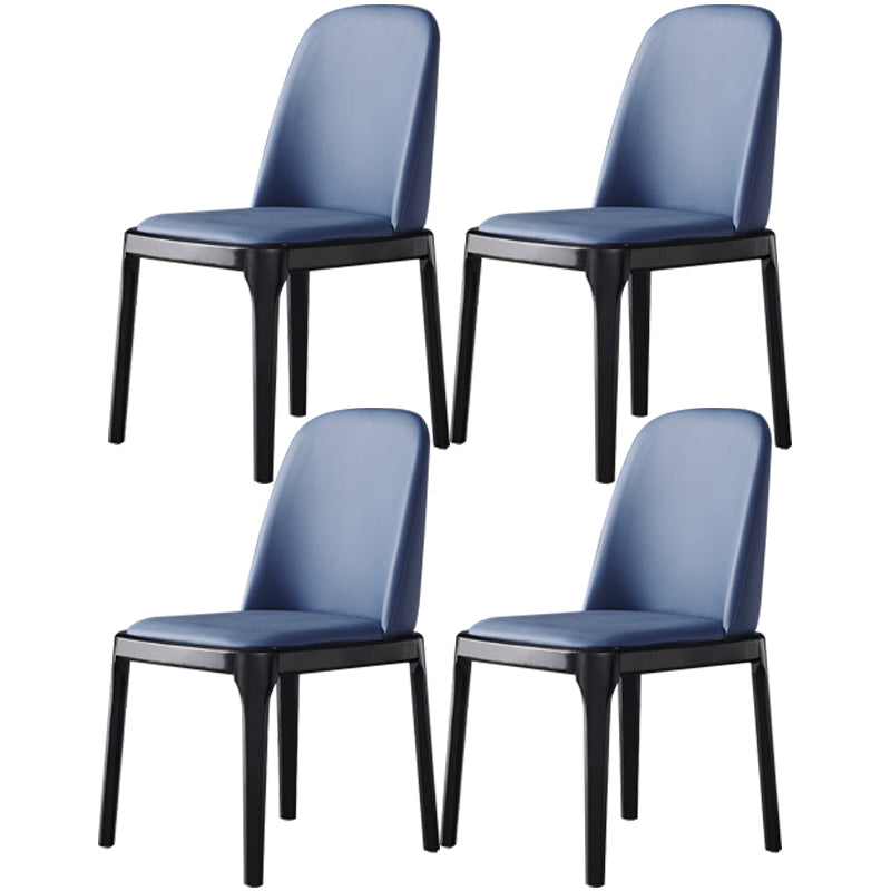 Industrial Dining Chair Solid Back Chair with 4 Wood Legs for Home Use Blue 4 Piece Set Clearhalo ' kitchen&dining_furn' 'Dining Chairs' 'Dining Tables & Seating' 'dining_chair' 'furn' 'furn_dining_chair' 'Furniture' 'furniture_dining_chair' 'Kitchen & Dining Furniture' 'kitchen' 3576382