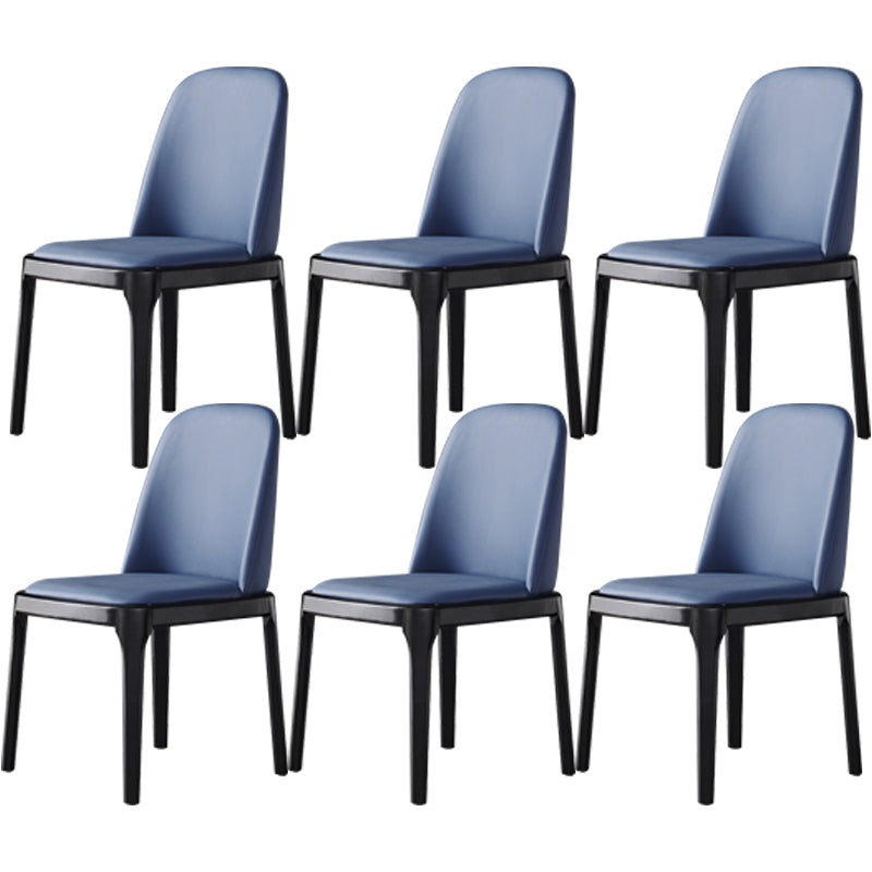Industrial Dining Chair Solid Back Chair with 4 Wood Legs for Home Use Blue 6 Piece Set Clearhalo ' kitchen&dining_furn' 'Dining Chairs' 'Dining Tables & Seating' 'dining_chair' 'furn' 'furn_dining_chair' 'Furniture' 'furniture_dining_chair' 'Kitchen & Dining Furniture' 'kitchen' 3576384