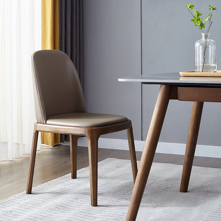 Industrial Dining Chair Solid Back Chair with 4 Wood Legs for Home Use Clearhalo ' kitchen&dining_furn' 'Dining Chairs' 'Dining Tables & Seating' 'dining_chair' 'furn' 'furn_dining_chair' 'Furniture' 'furniture_dining_chair' 'Kitchen & Dining Furniture' 'kitchen' 3576385