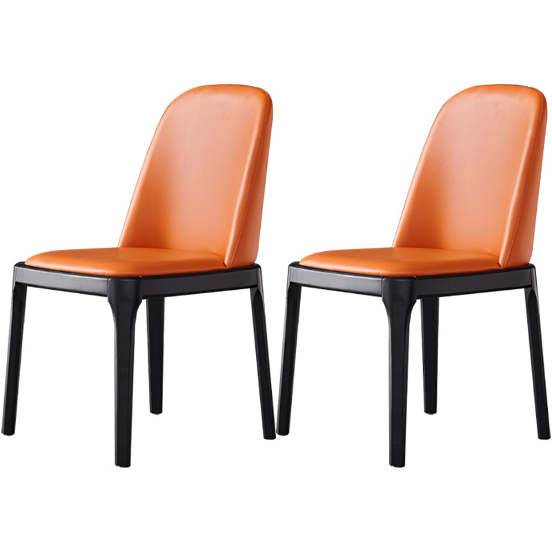 Industrial Dining Chair Solid Back Chair with 4 Wood Legs for Home Use Orange 2 Piece Set Clearhalo ' kitchen&dining_furn' 'Dining Chairs' 'Dining Tables & Seating' 'dining_chair' 'furn' 'furn_dining_chair' 'Furniture' 'furniture_dining_chair' 'Kitchen & Dining Furniture' 'kitchen' 3576386