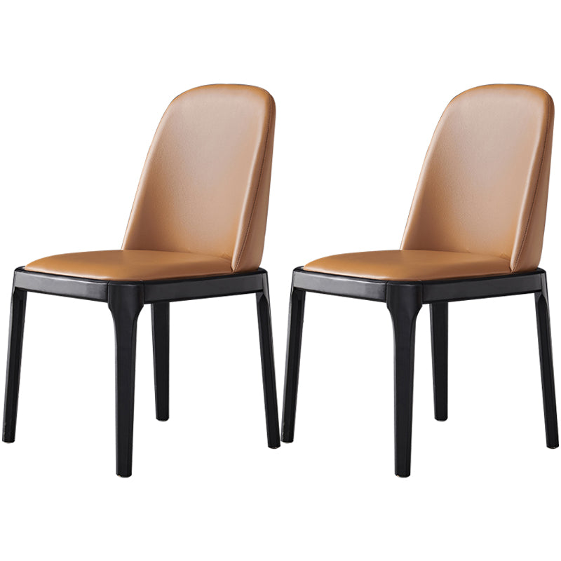 Industrial Dining Chair Solid Back Chair with 4 Wood Legs for Home Use Dark Coffee 2 Piece Set Clearhalo ' kitchen&dining_furn' 'Dining Chairs' 'Dining Tables & Seating' 'dining_chair' 'furn' 'furn_dining_chair' 'Furniture' 'furniture_dining_chair' 'Kitchen & Dining Furniture' 'kitchen' 3576392