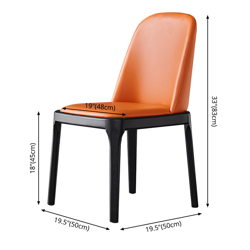 Industrial Dining Chair Solid Back Chair with 4 Wood Legs for Home Use Clearhalo ' kitchen&dining_furn' 'Dining Chairs' 'Dining Tables & Seating' 'dining_chair' 'furn' 'furn_dining_chair' 'Furniture' 'furniture_dining_chair' 'Kitchen & Dining Furniture' 'kitchen' 3576396