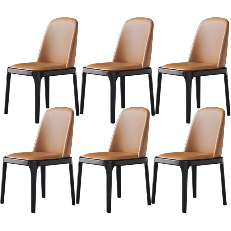 Industrial Dining Chair Solid Back Chair with 4 Wood Legs for Home Use Dark Coffee 6 Piece Set Clearhalo ' kitchen&dining_furn' 'Dining Chairs' 'Dining Tables & Seating' 'dining_chair' 'furn' 'furn_dining_chair' 'Furniture' 'furniture_dining_chair' 'Kitchen & Dining Furniture' 'kitchen' 3576397