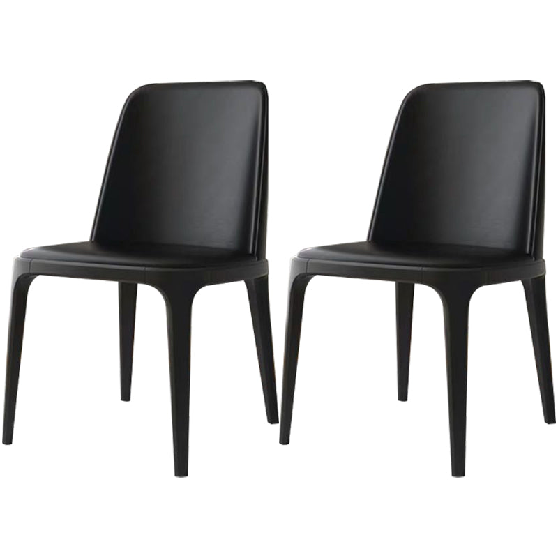 Industrial Dining Chair Solid Back Chair with 4 Wood Legs for Home Use Black 2 Piece Set Clearhalo ' kitchen&dining_furn' 'Dining Chairs' 'Dining Tables & Seating' 'dining_chair' 'furn' 'furn_dining_chair' 'Furniture' 'furniture_dining_chair' 'Kitchen & Dining Furniture' 'kitchen' 3576398