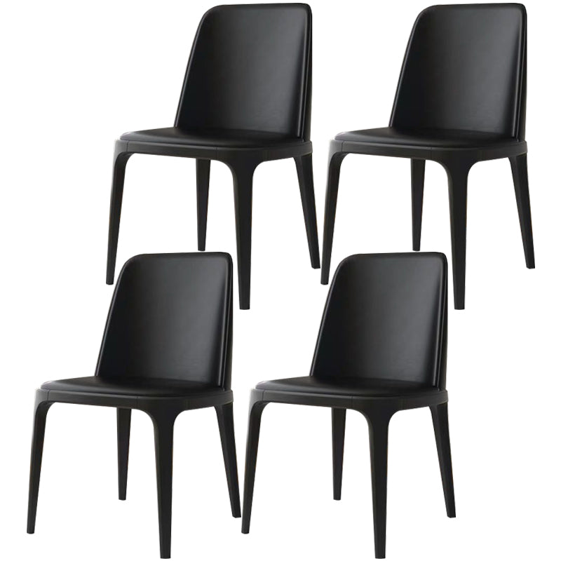 Industrial Dining Chair Solid Back Chair with 4 Wood Legs for Home Use Black 4 Piece Set Clearhalo ' kitchen&dining_furn' 'Dining Chairs' 'Dining Tables & Seating' 'dining_chair' 'furn' 'furn_dining_chair' 'Furniture' 'furniture_dining_chair' 'Kitchen & Dining Furniture' 'kitchen' 3576399